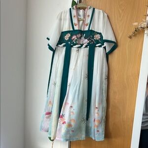 Teal and Floral Bunny Rabbit patterned Dress